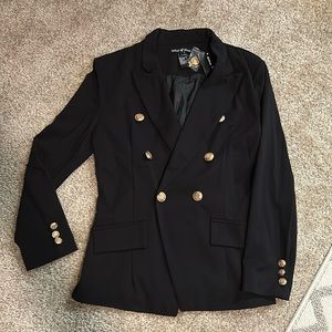 Black professional Blazer with gold buttons